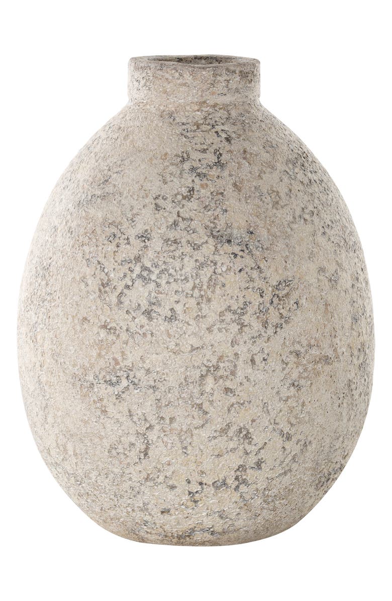 GINGER BIRCH STUDIO Textured Clay Vase, Alternate, color, Beige