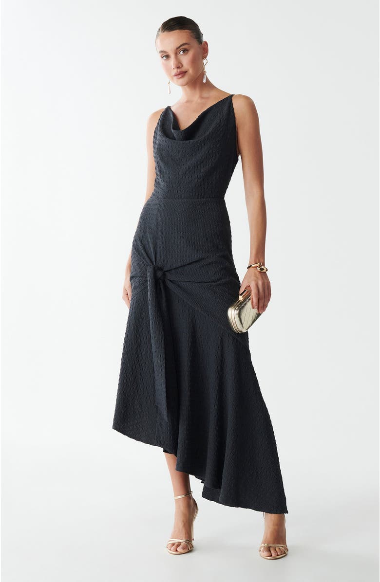 SAVEL Leo Midi Dress, Alternate, color, Charcoal