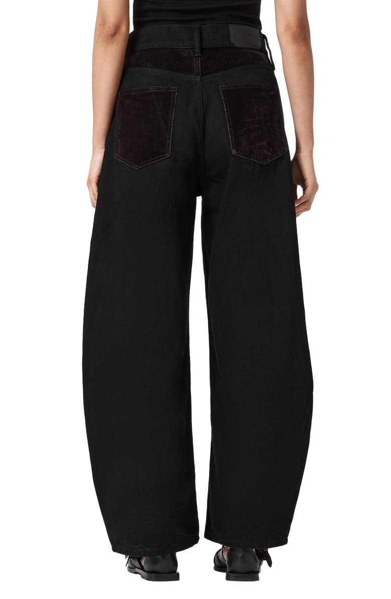 AllSaints Helena Flocked Barrel Leg Jeans, Alternate, color, Cocoa Brown