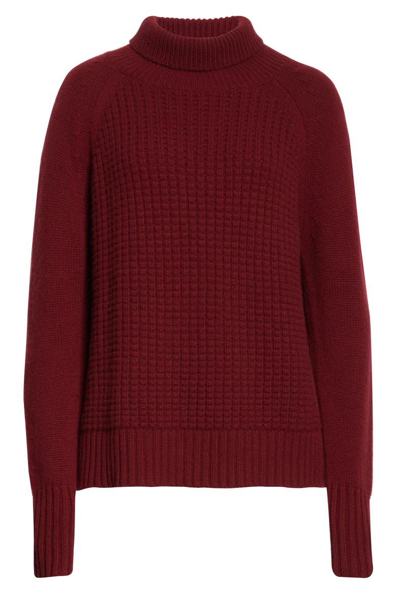 Houston Cashmere Turtleneck Sweater, Alternate, color, MERLOT