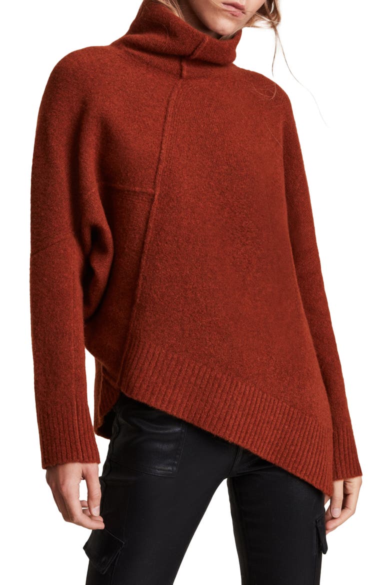 Lock Roll Neck Wool Blend Sweater, Main, color, COPPER