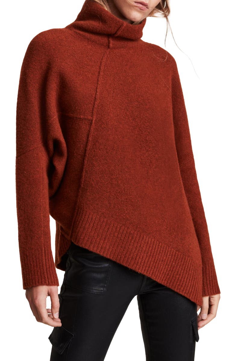 AllSaints Lock Roll Neck Wool Blend Sweater, Main, color,