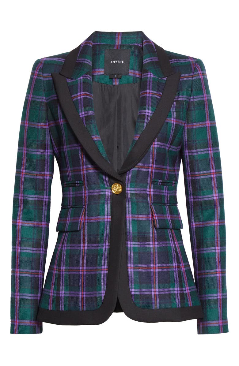 Smythe Tartan Peaked Lapel Wool Blazer, Alternate, color,