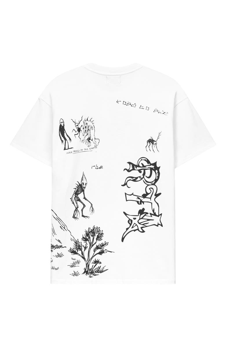 RtA Colin Oversize Graphic T-Shirt, Alternate, color, White Creature Scenery
