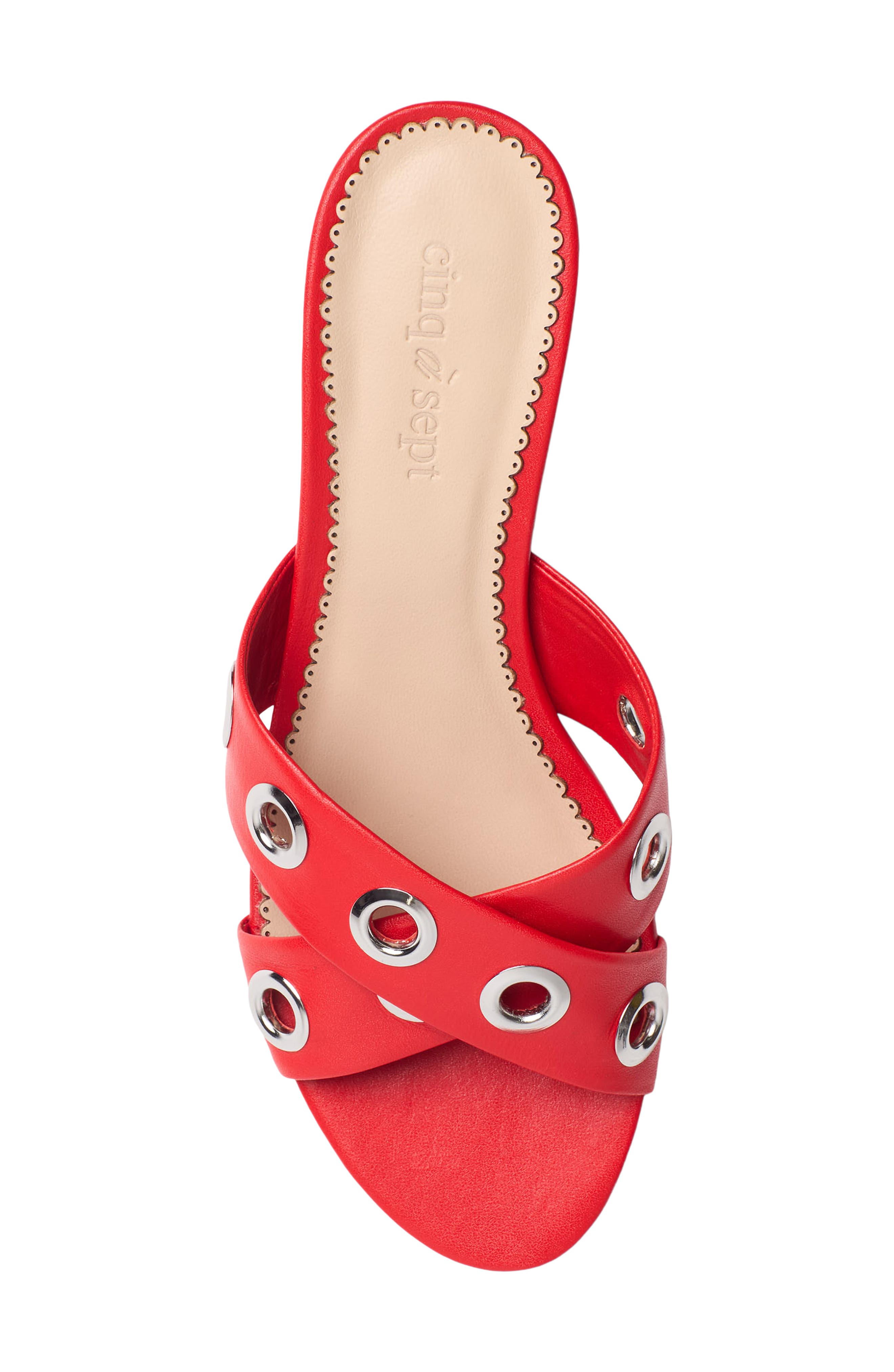 Cinq à Sept Maya Studded Block Heel Sandal, Alternate, color, Bisou