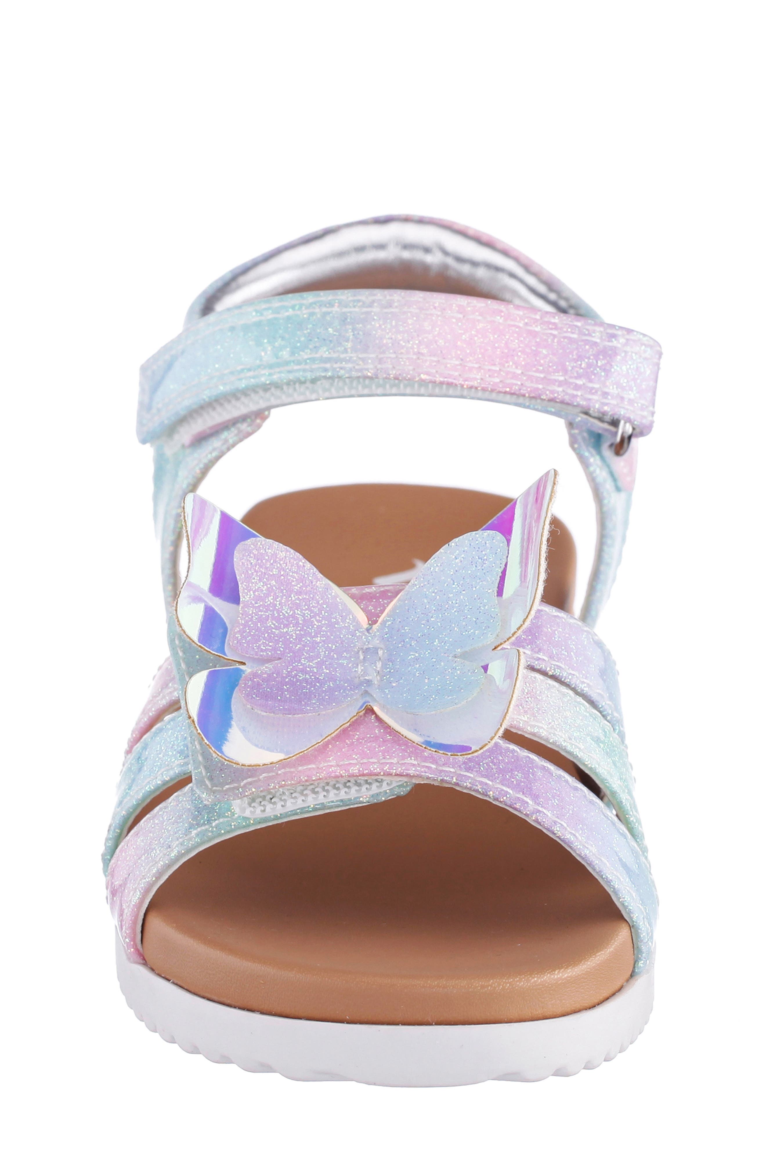 Nina Kids' Branty Slingback Sandal, Alternate, color, Pastel Multi Coated Glitted
