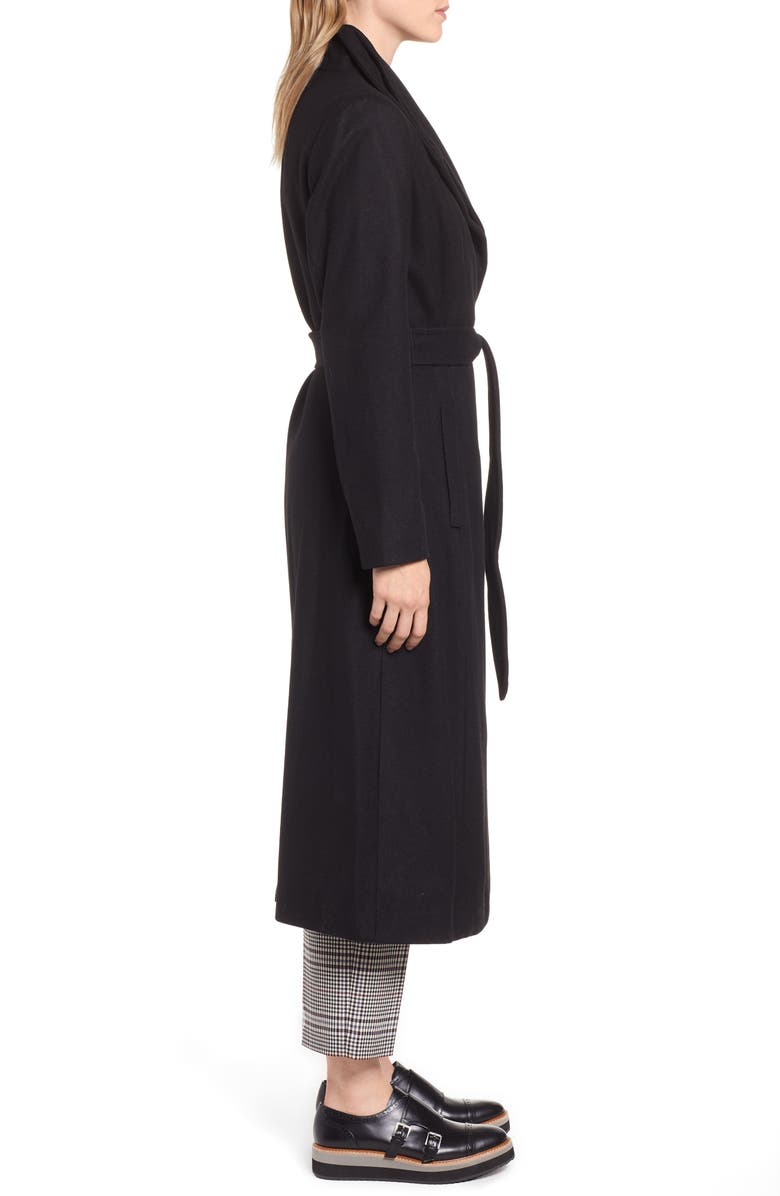 Kenneth Cole New York Double Lapel Wool Blend Wrap Coat, Alternate, color,