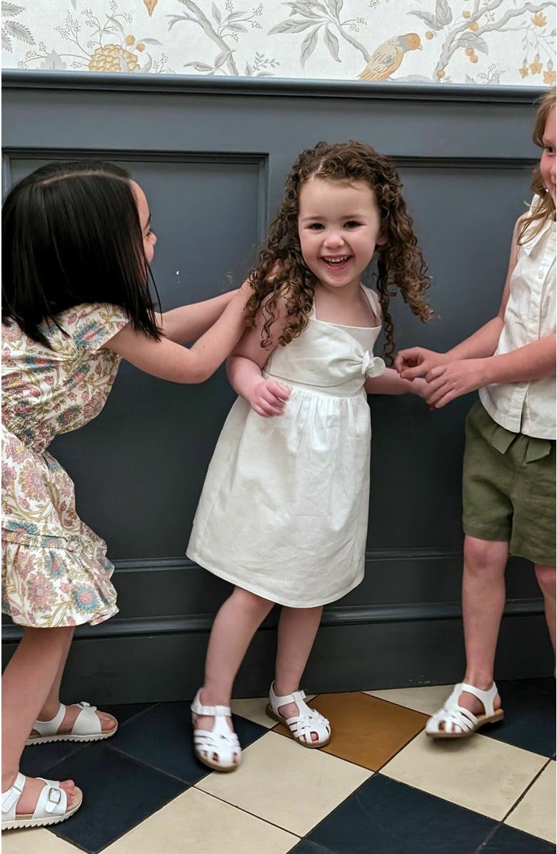 Hope & Henry Girls' Sleeveless Bow Front Linen Sundress, Kids, Alternate, color,