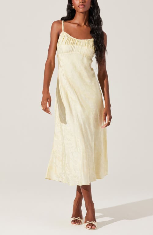 Astr The Label Kaiya Floral Bias Cut Satin Dress In Yellow