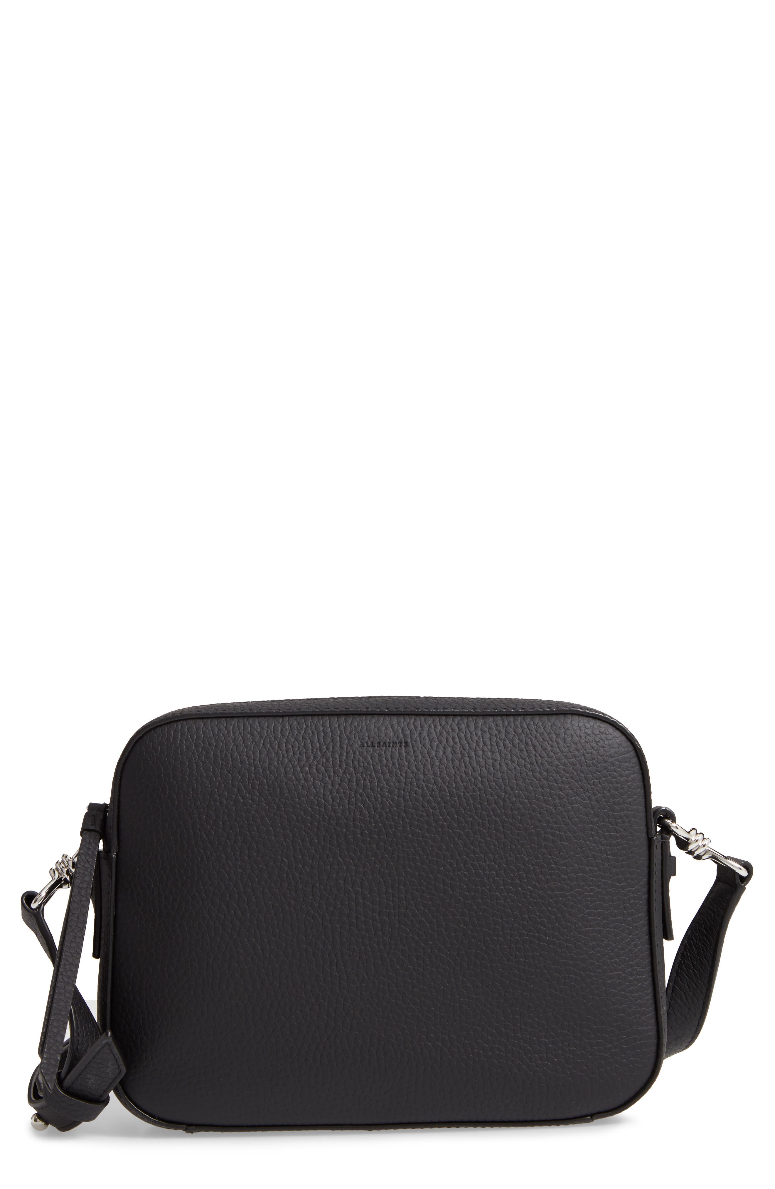 AllSaints Captain Lea Leather Crossbody Bag, Main, color, 