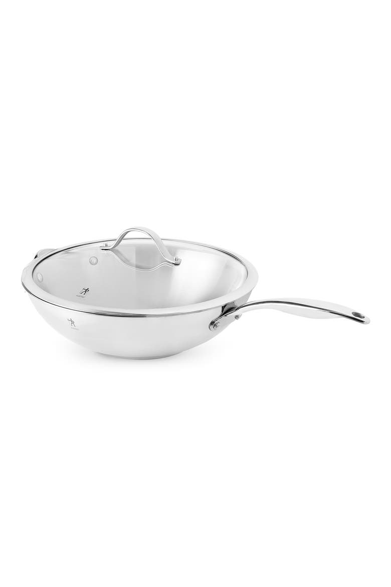 Aragon 12.5-Inch Stainless Steel Wok & Lid, Main, color, SILVER