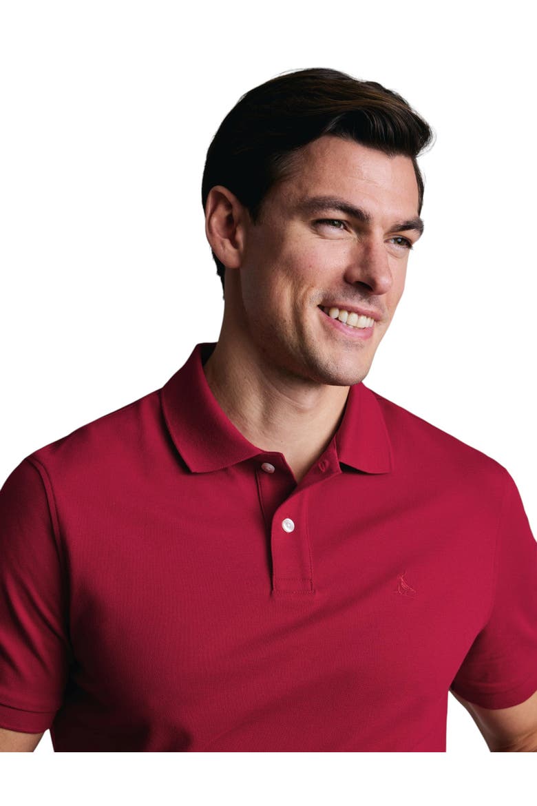 Short Sleeve Cotton Stretch Pique Polo, Alternate, color, Red