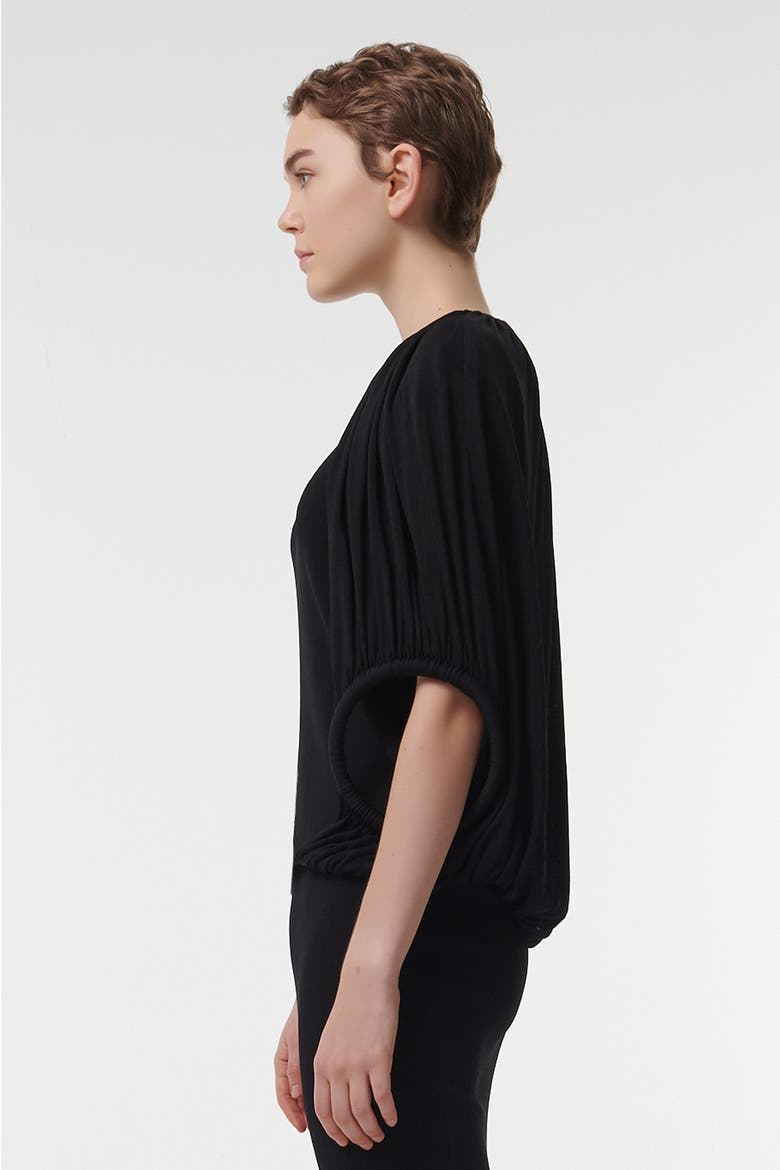 Double-Hoop Knitted Top, Alternate, color, Black