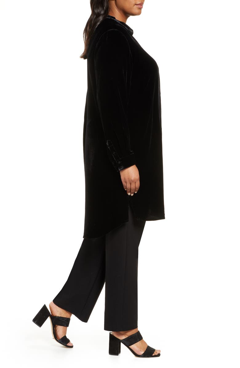 Eileen Fisher Long Velvet Shirt, Alternate, color,