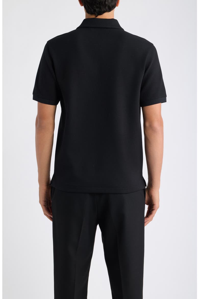 Delroy Double Piqué Polo, Alternate, color, BLACK
