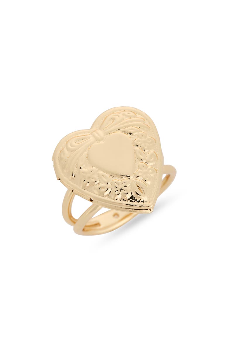 Heart Locket Ring, Main, color, GOLD