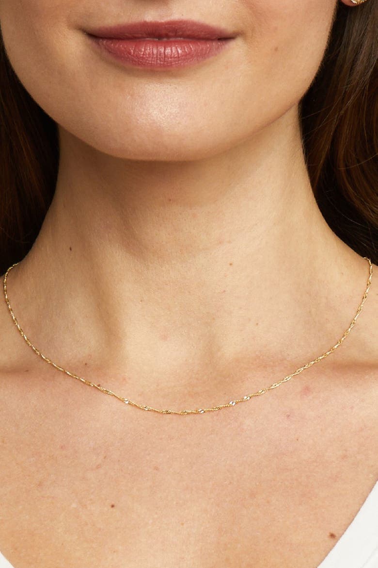 14K Gold Spirah Chain Necklace, Alternate, color, White Gold