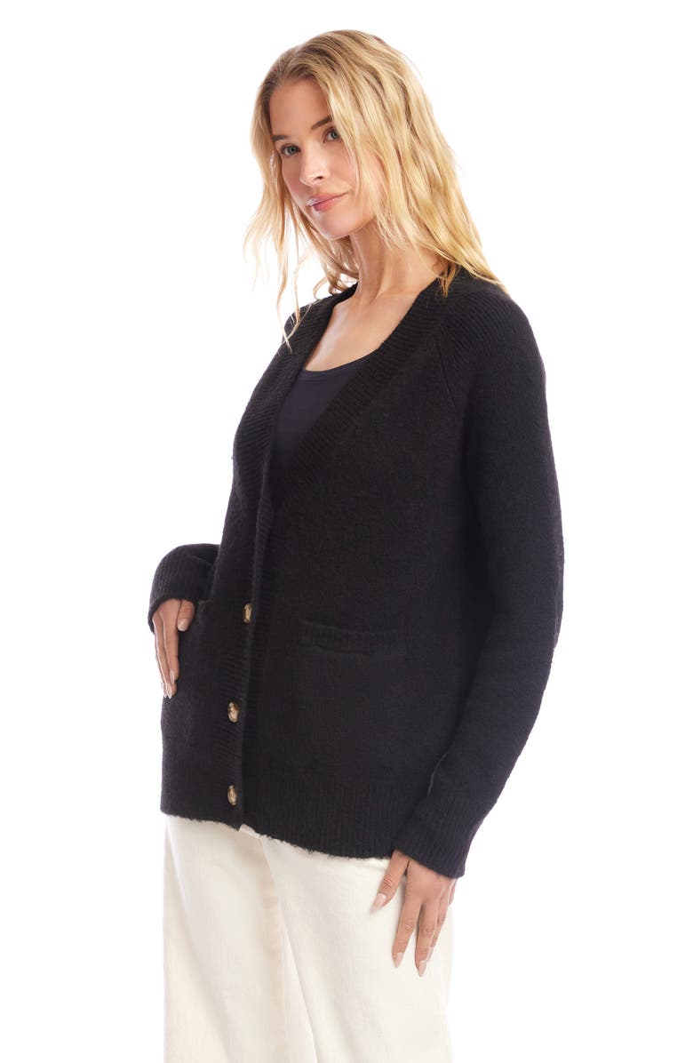 Karen Kane V-Neck Cardigan, Alternate, color, Black