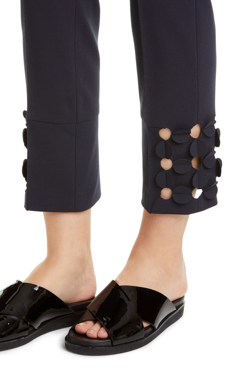 Akris punto Dot Appliqué Crop Ponte Pants, Alternate, color, 