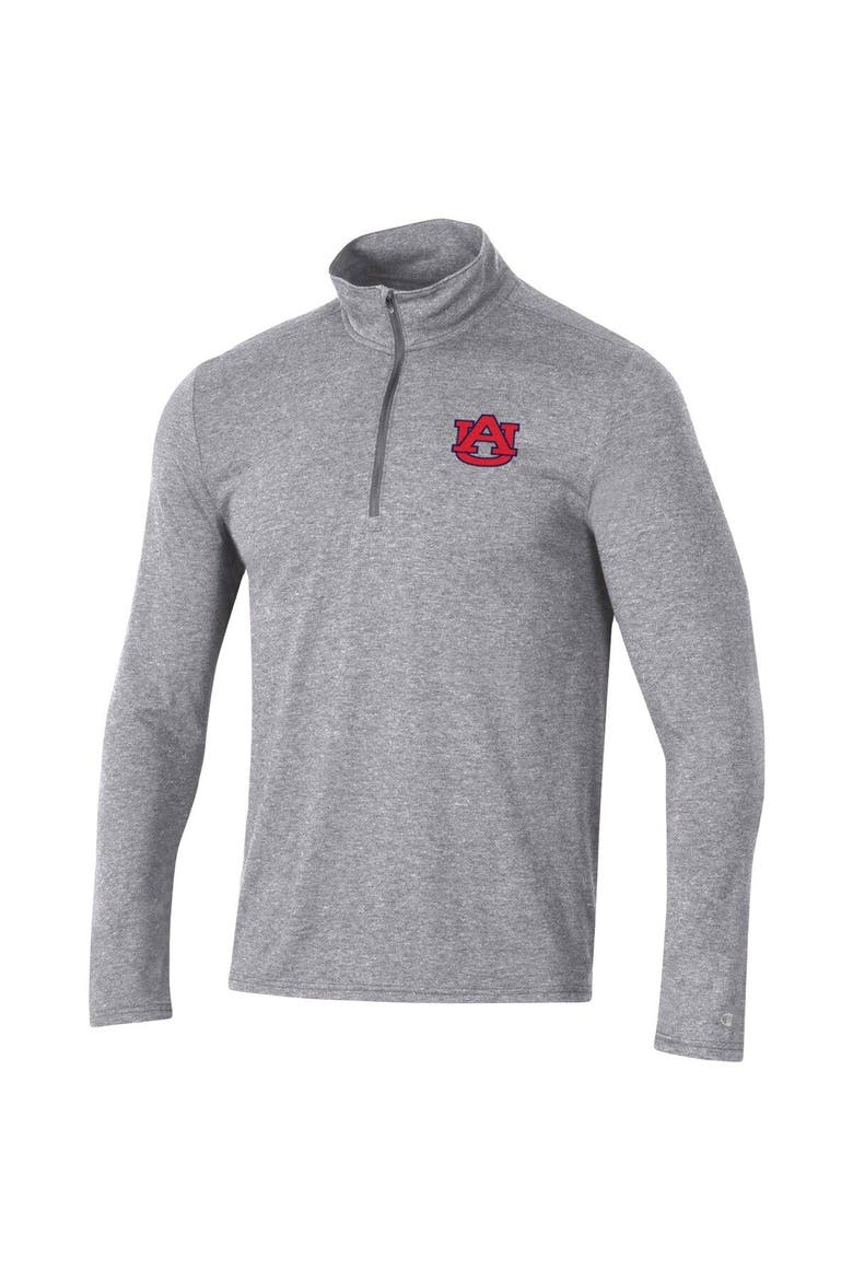 Men's Champion Heathered Gray Auburn Tigers Field Day Team Quarter-Zip Jacket, Alternate, color, Heather Gray