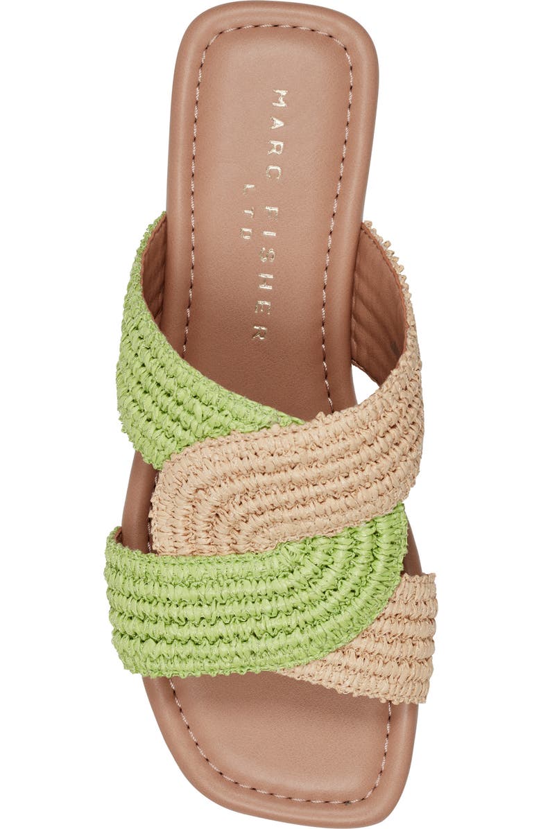 Marc Fisher LTD Navie Slide Sandal, Alternate, color, Green/ Natural