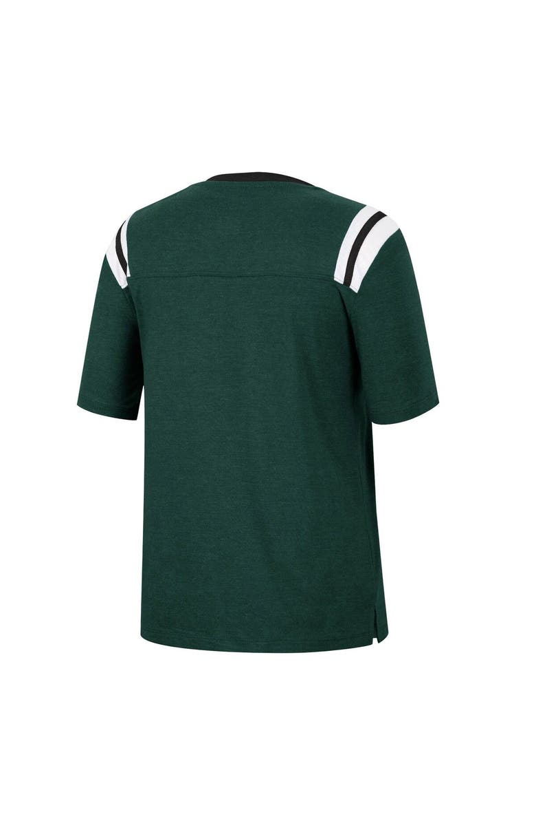 COLOSSEUM Women's Colosseum Heathered Green Michigan State Spartans 15 Min Early Football V-Neck T-Shirt, Alternate, color, Heather Green