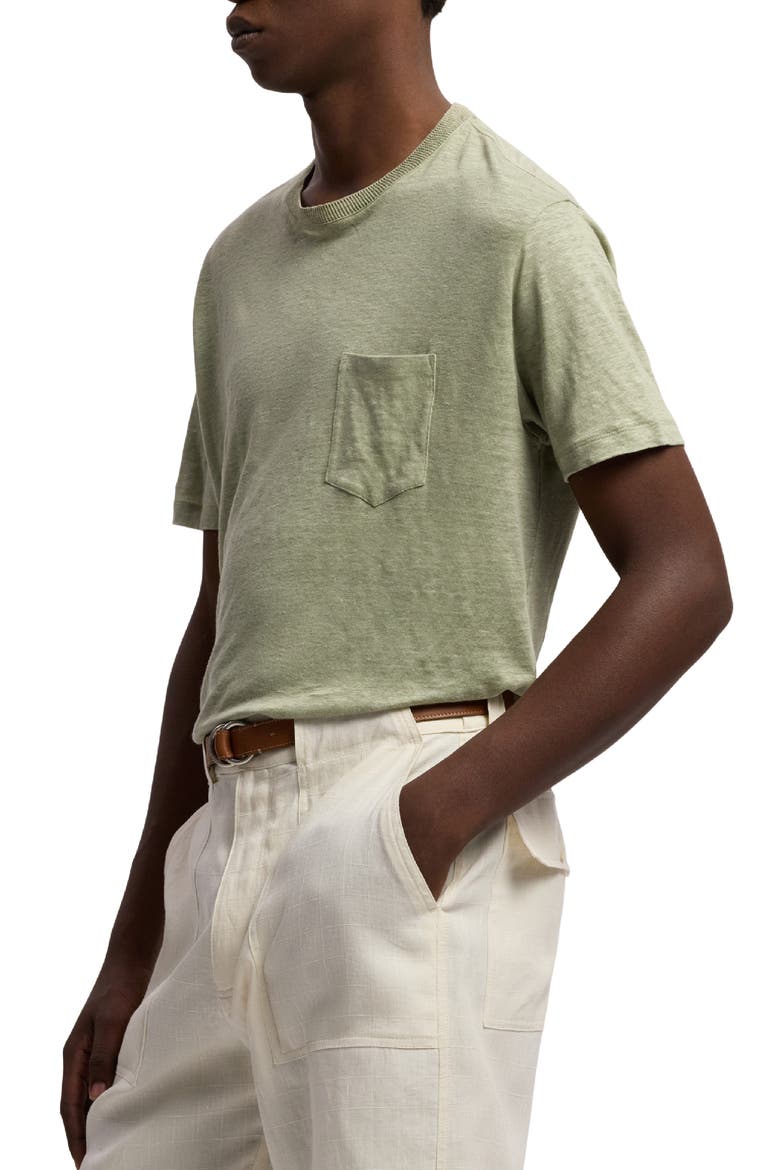 Linen Jersey Pocket T-Shirt, Alternate, color, CACTUS GREEN