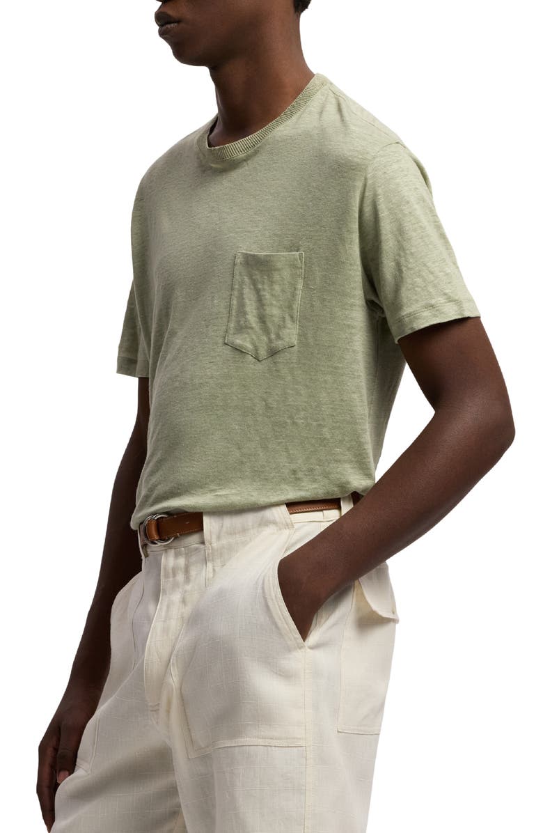 Ralph Lauren Purple Label Linen Jersey Pocket T-Shirt, Alternate, color, Cactus Green