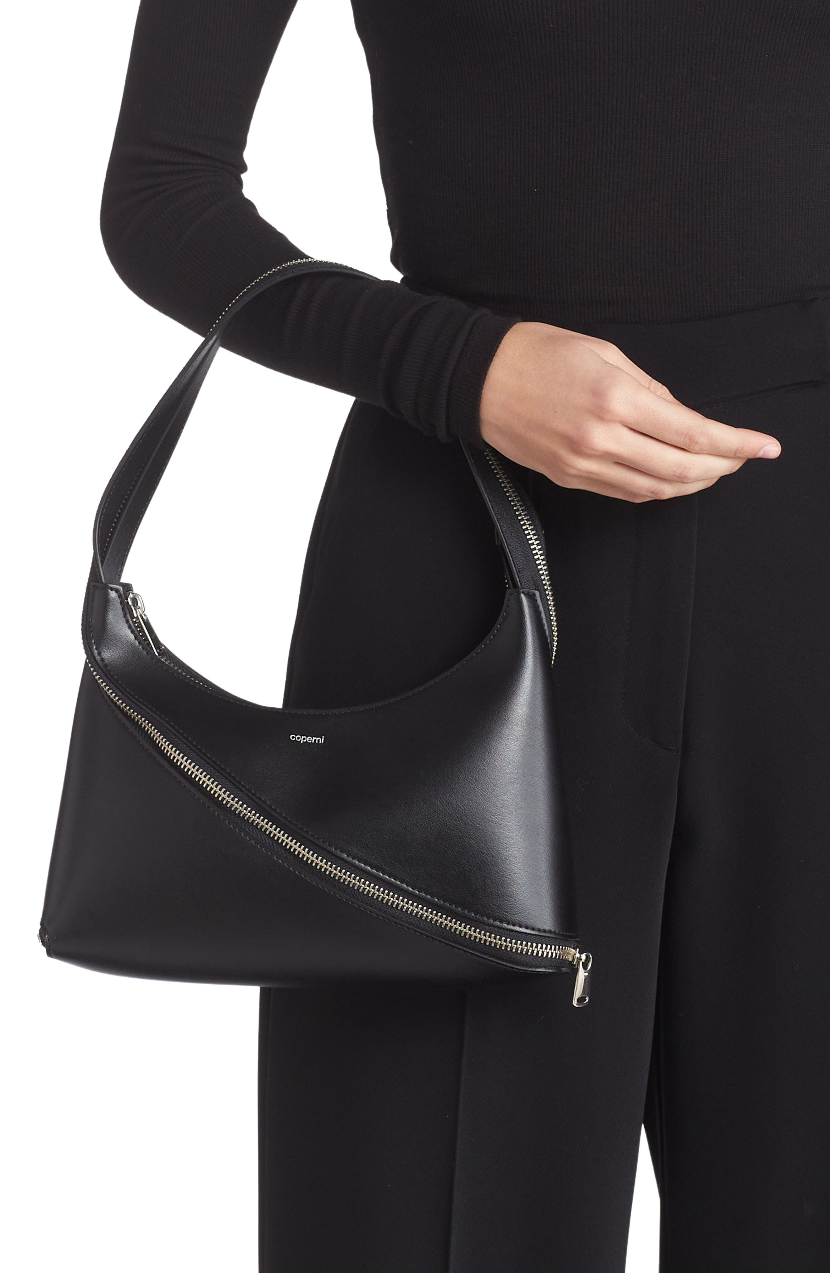Coperni Swipe Zip Baguette Leather Handbag, Alternate, color, 