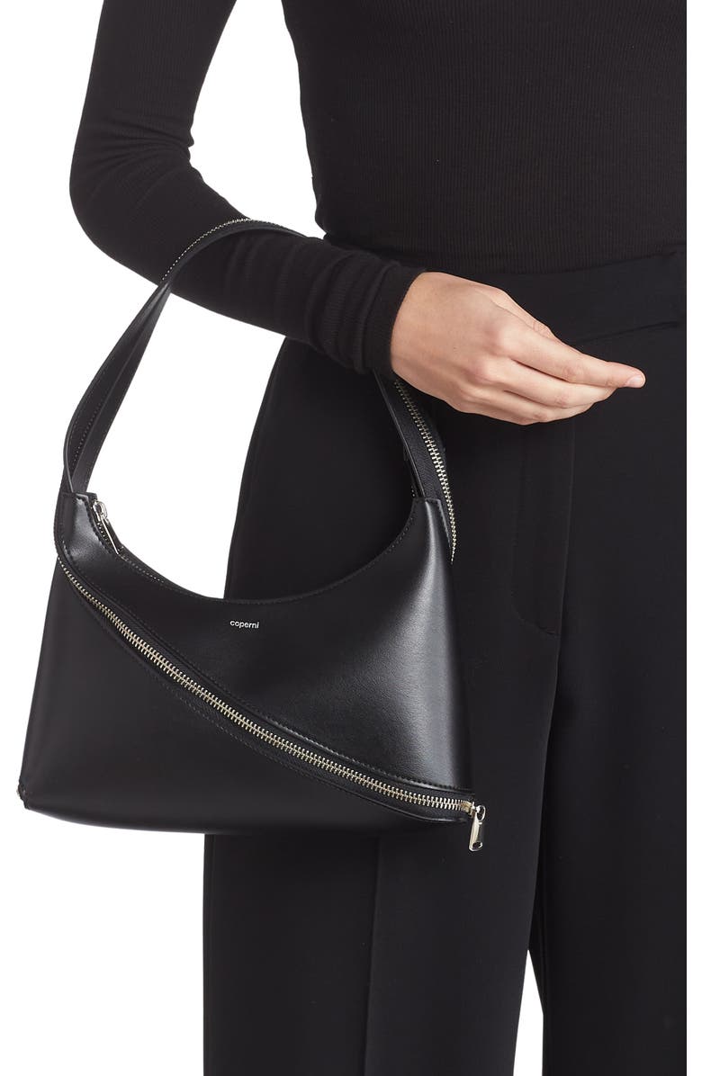 Coperni Swipe Zip Baguette Leather Handbag, Alternate, color,