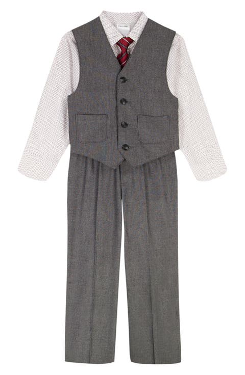 Kids' Button-Up Shirt, Tie, Vest & Pants Set (Little Kid)