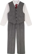 Calvin Klein Kids' Button-Up Shirt, Tie, Vest & Pants Set