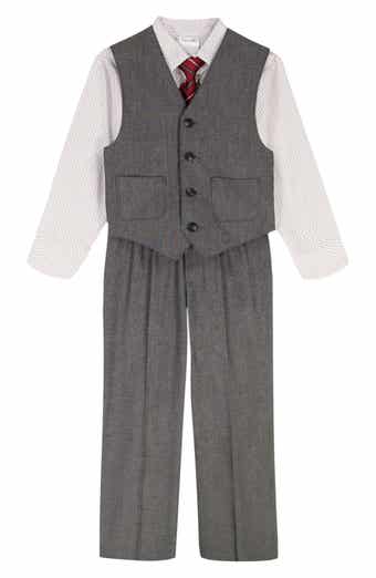 Kids' Button-Up Shirt, Tie, Vest & Pants Set