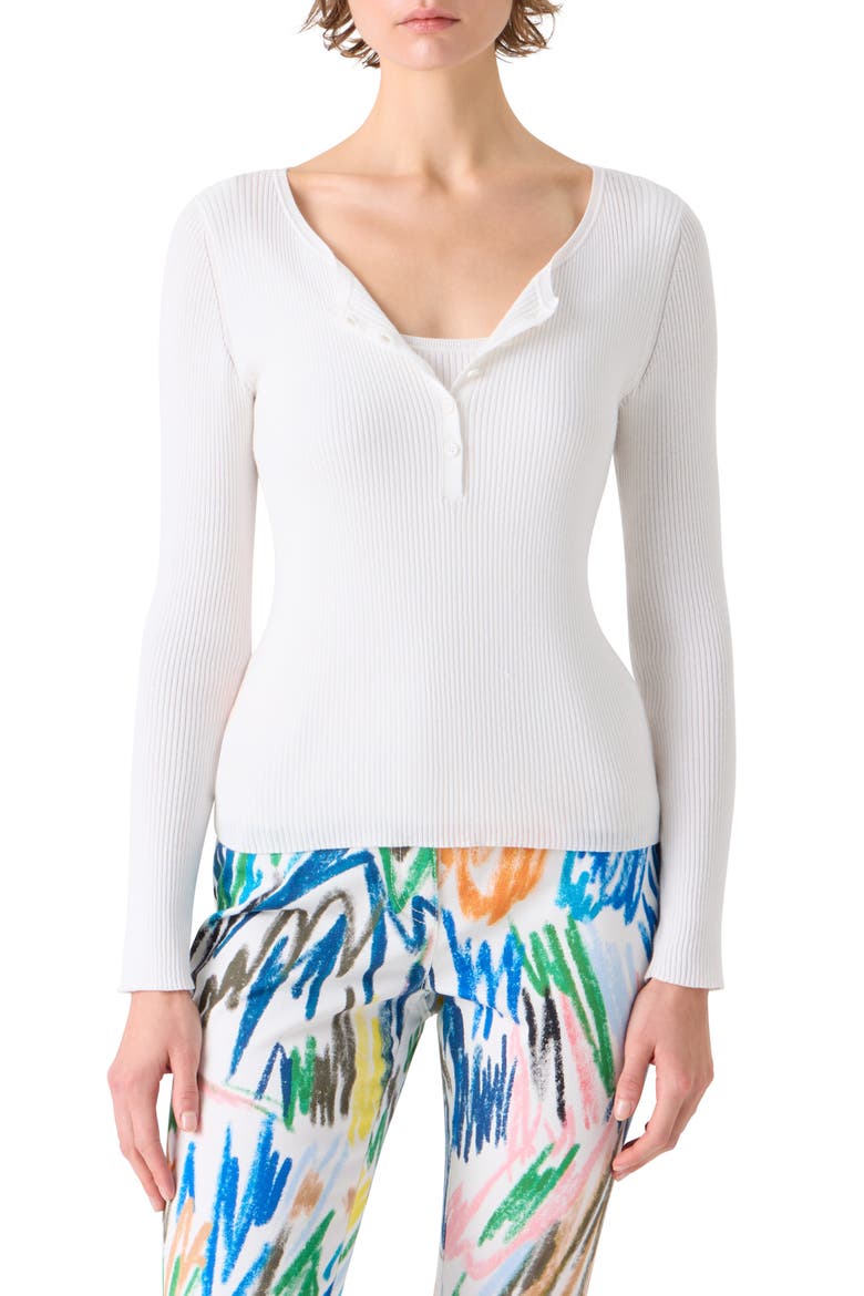 Cotton Rib Henley Sweater, Main, color, CREAM