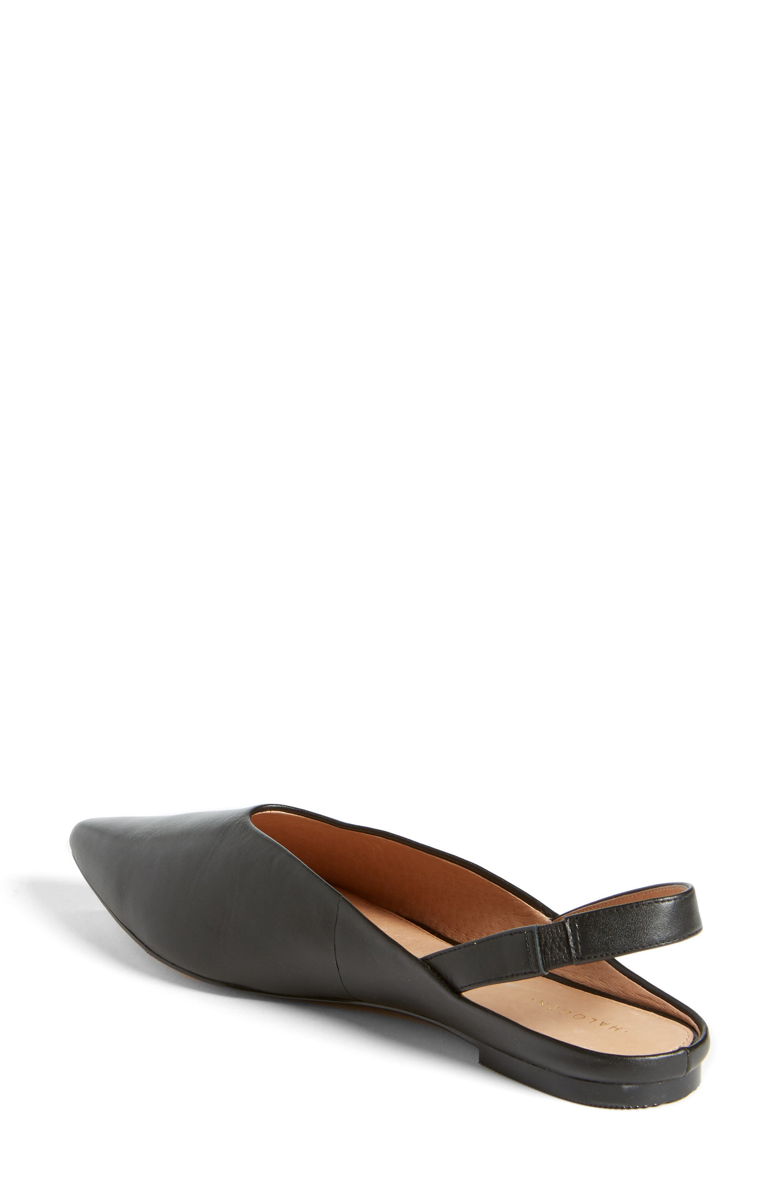 Sadie Slingback Flat, Alternate, color, BLACK LEATHER