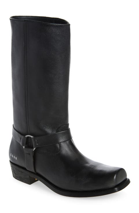 Biker Square Leather Boot