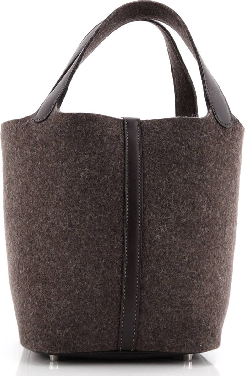 Pre-Owned Hermes Picotin Lock Bag Felt with Leather MM, Alternate, color,