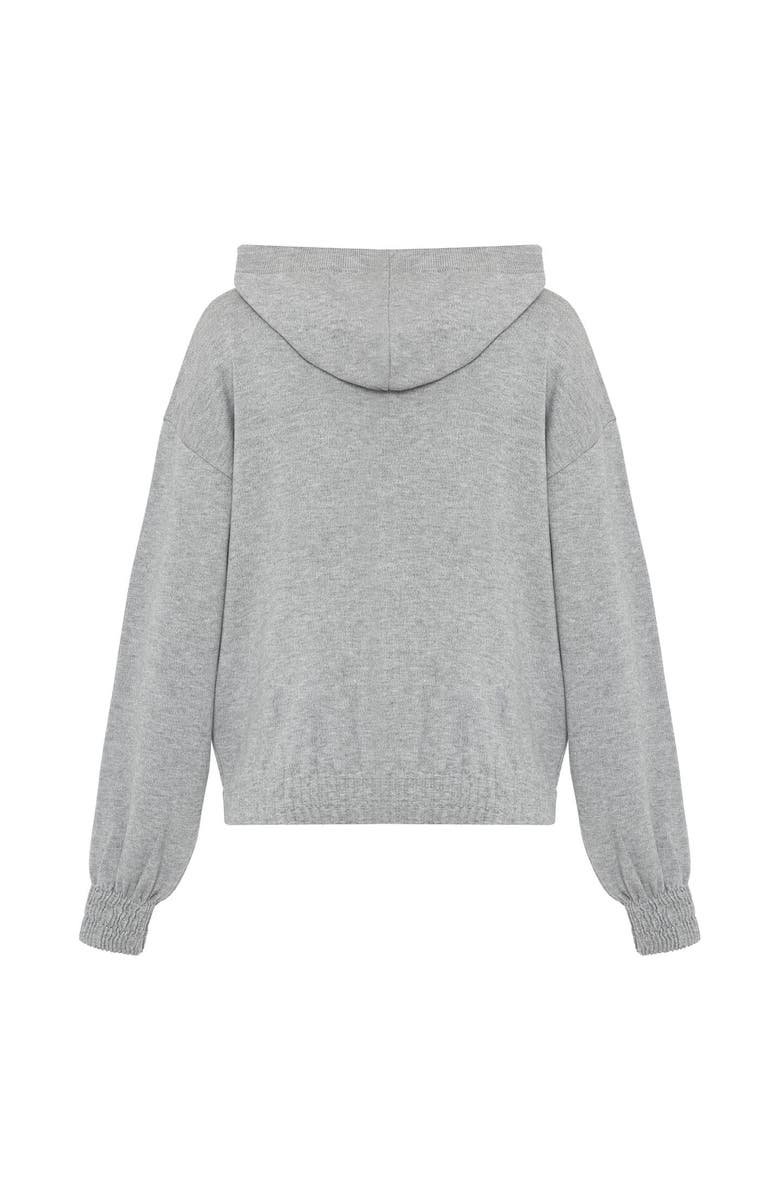 THEO The Label Nomia Ruched Zip Hoodie, Alternate, color, Heather Grey