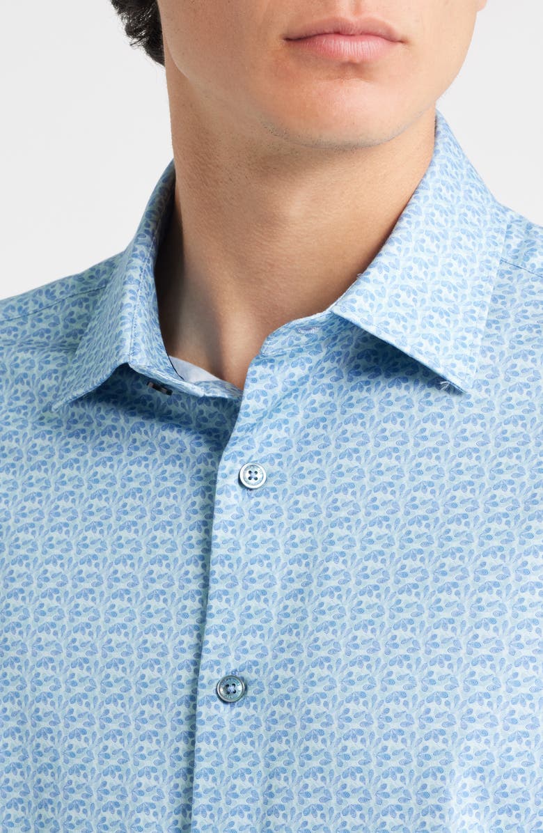 Bugatchi James OoohCotton<sup>®</sup> Floral Button-Up Shirt, Alternate, color, Seafoam
