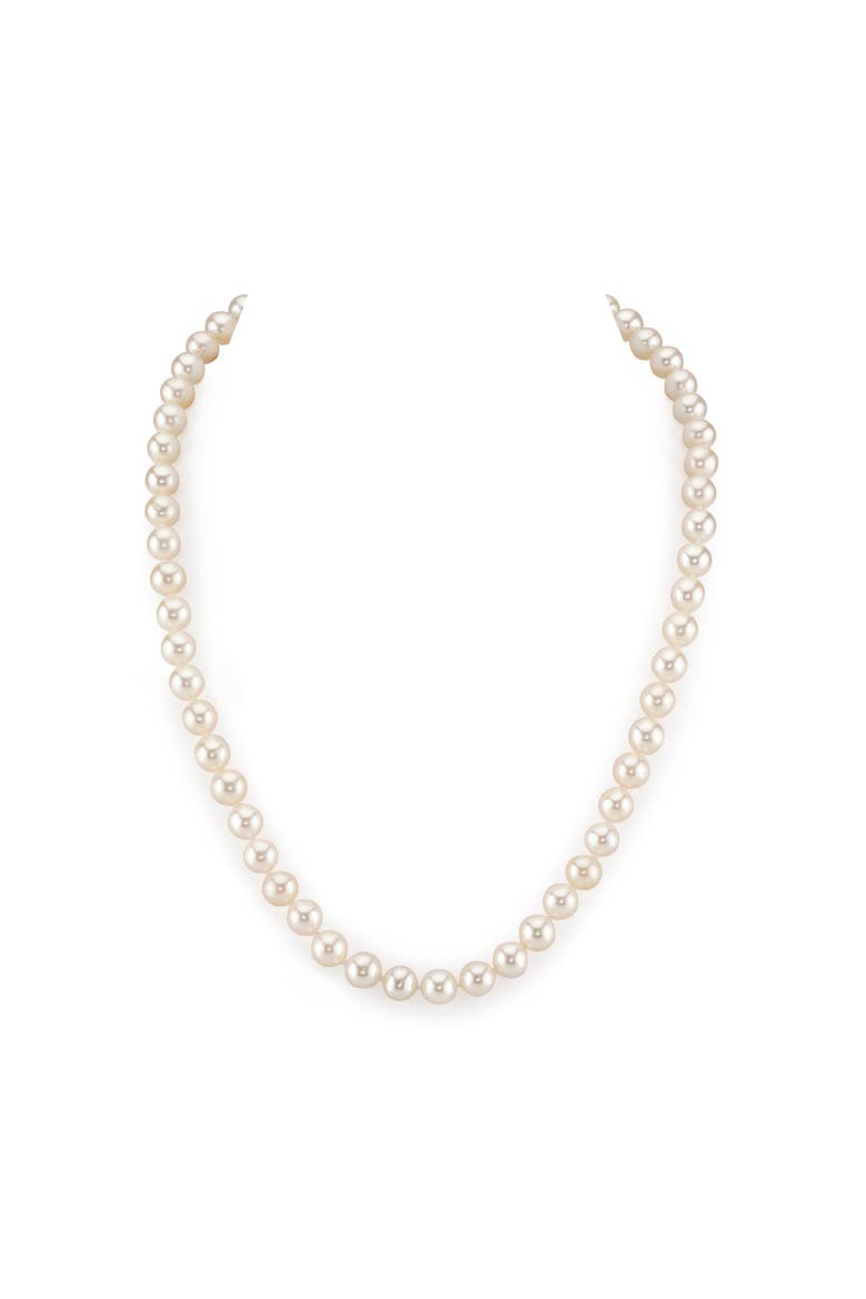 7-7.5mm White Freshwater Choker Length Pearl Necklace, Main, color, Sterling Silver Clasp