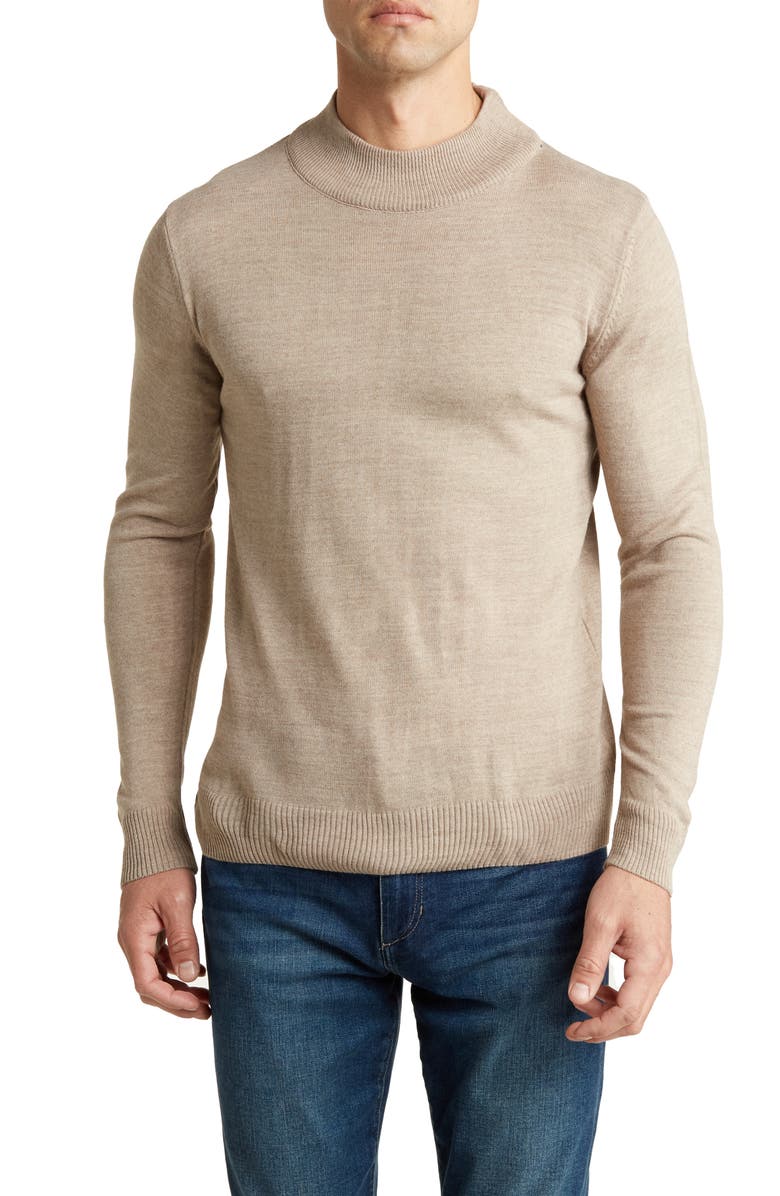 T.R. PREMIUM Tailored Recreation Wool Blend Sweater, Main, color, Tan