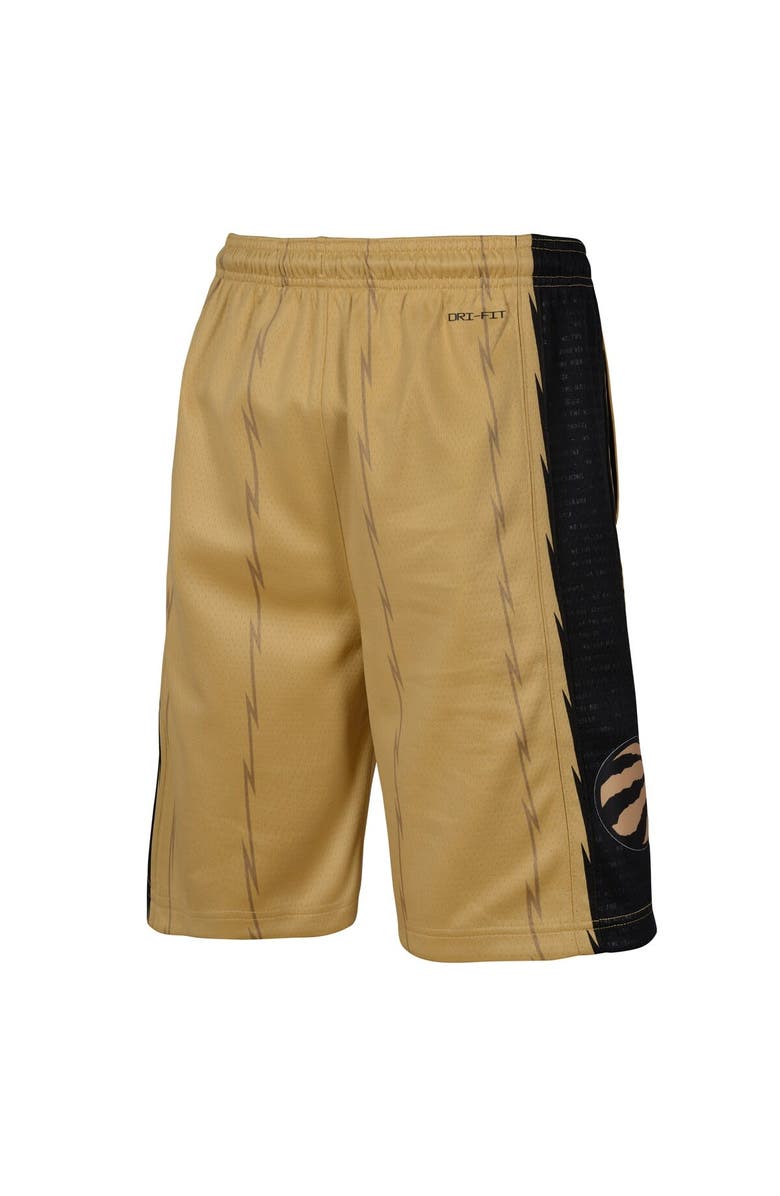 Nike Youth Nike Gold Toronto Raptors 2023/24 City Edition Swingman Performance Shorts, Alternate, color, 