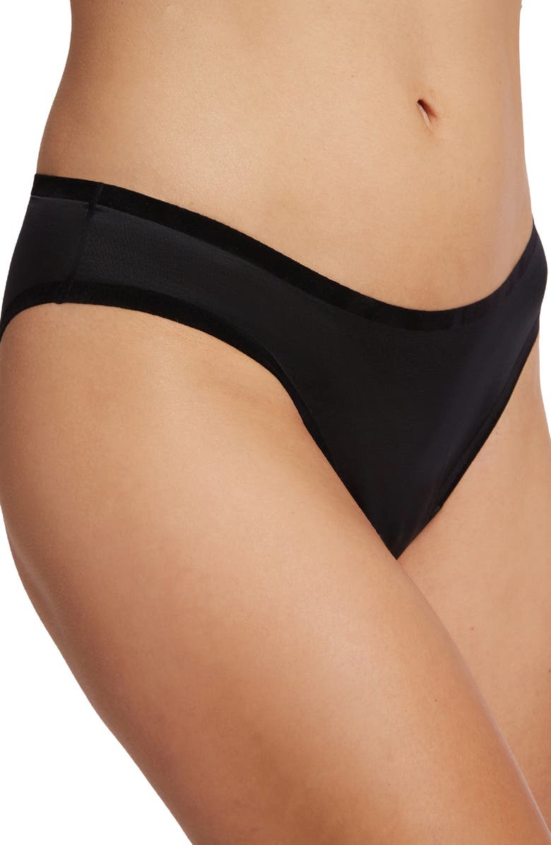 Wolford Sheer Touch Tanga, Alternate, color, Black