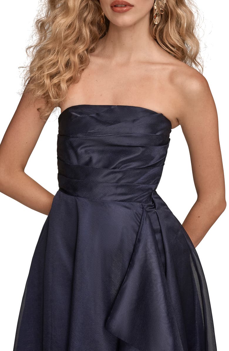 Donna Karan New York Strapless Ruched Bodice Gown, Alternate, color, Ink