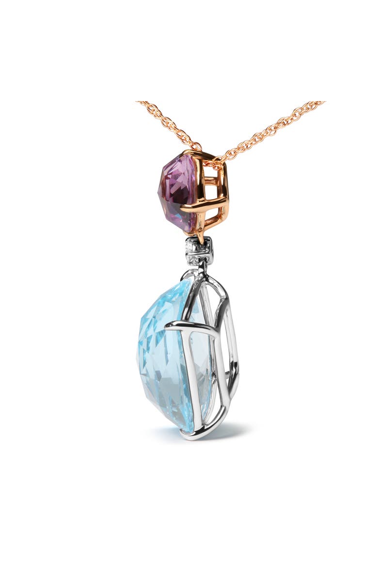 Haus of Brilliance 18K Gold Diamond Accent Amethyst Topaz Dangle Pendant Necklace, Alternate, color, White