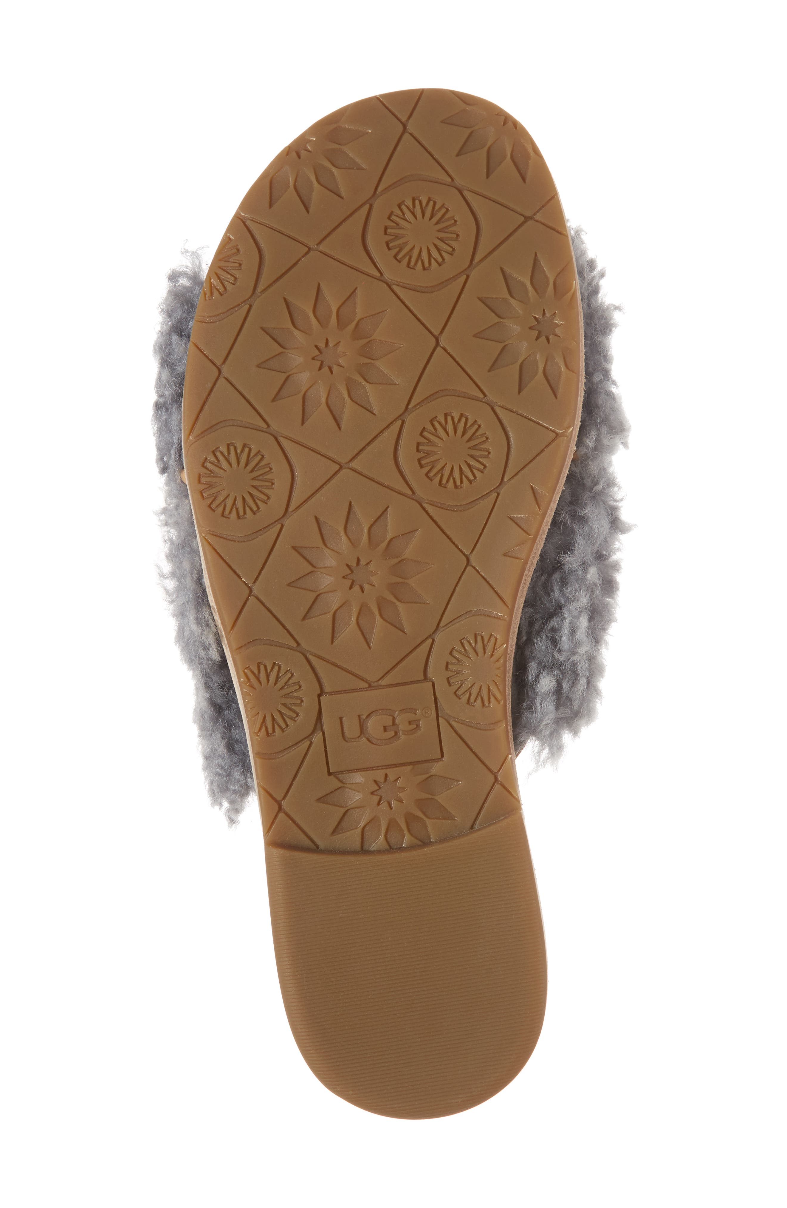 Joni Genuine Shearling Slide Sandal, Alternate, color, LUDE GREY