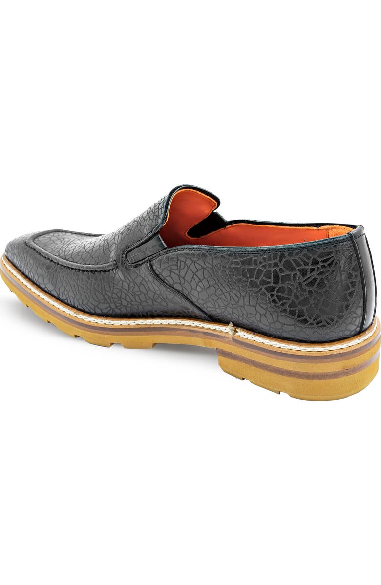 Mezlan Textured Slip-On Loafer, Alternate, color, Black