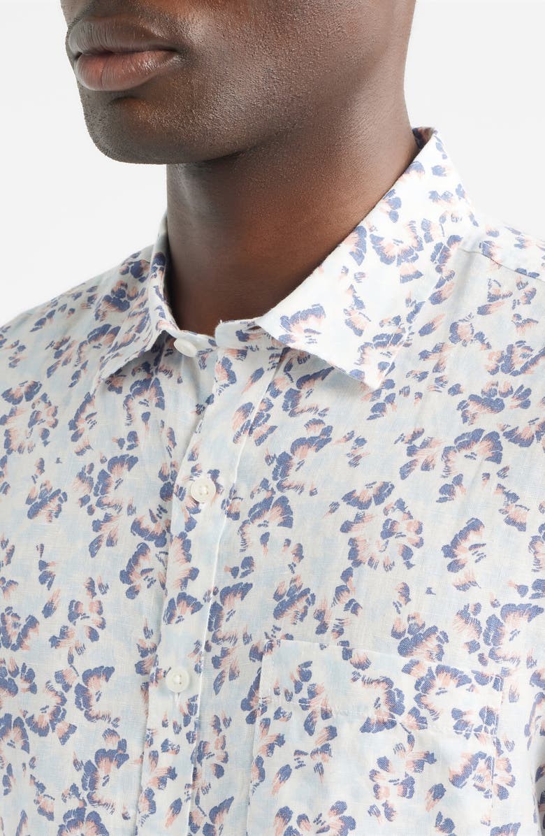 Nordstrom Fan Floral Print Short Sleeve Shirt, Alternate, color, Blue Bijou Fan Floral