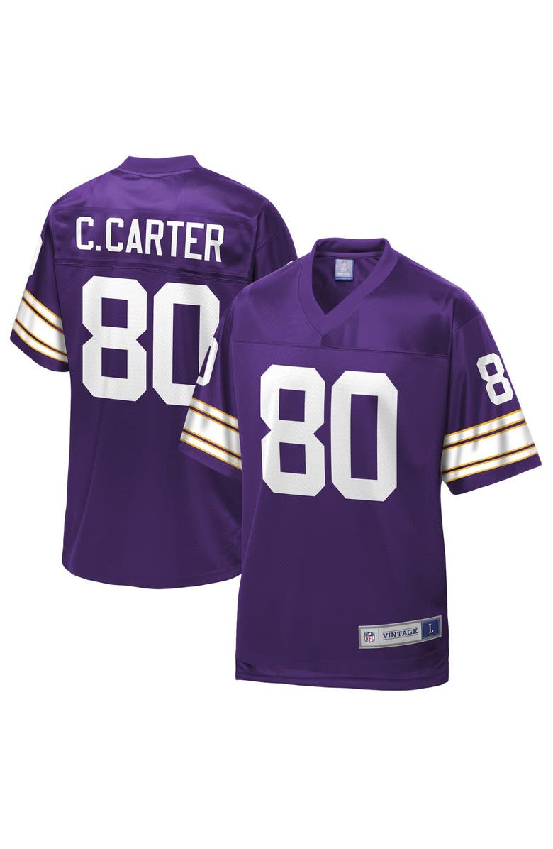 FANATICS Men's NFL Pro Line Chris Carter Purple Minnesota Vikings Retired Player Replica Jersey, Main, color, 