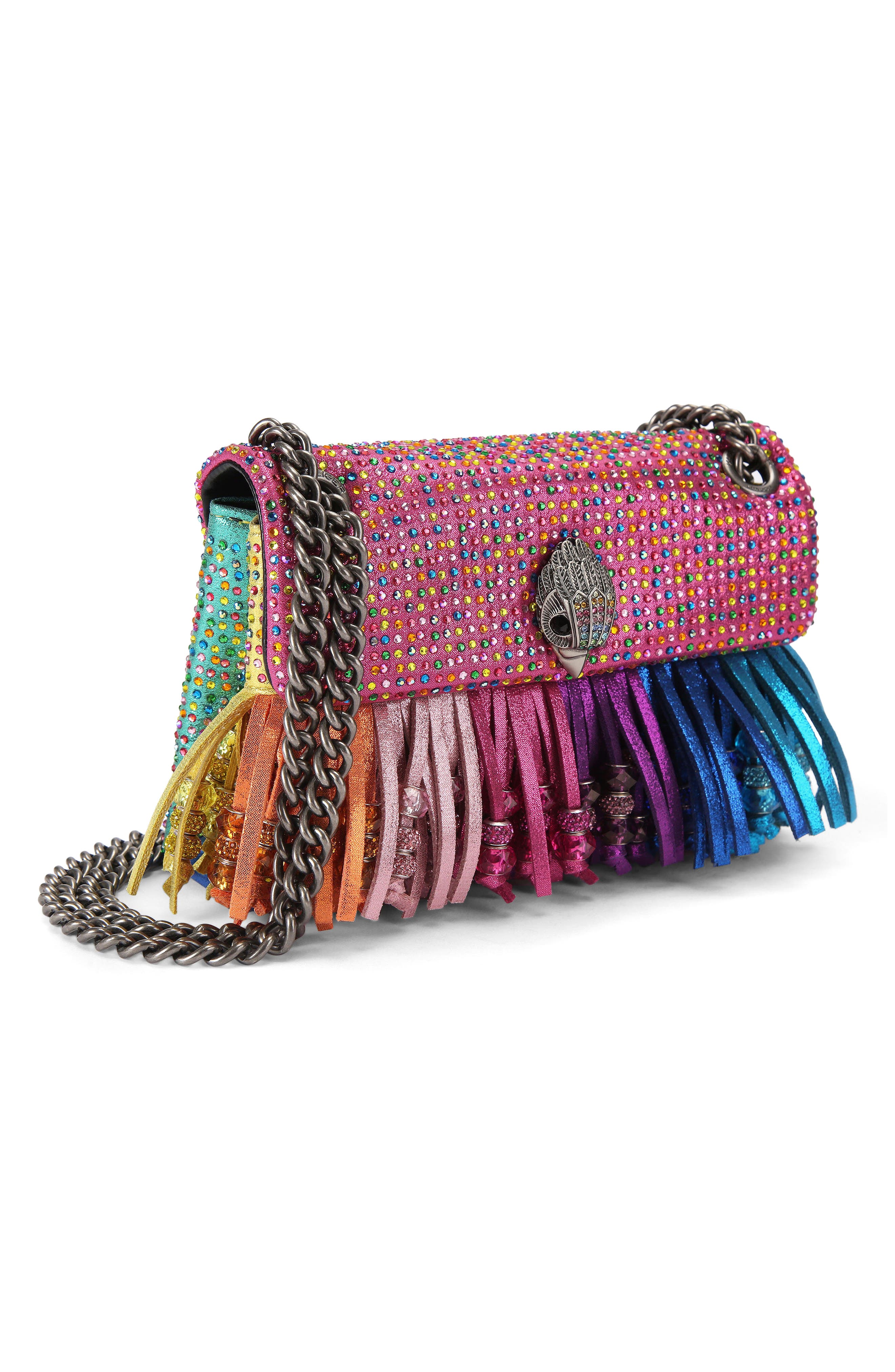 Kurt Geiger London Mini Kensington Fringe Shoulder Bag, Alternate, color, Open Miscellaneous